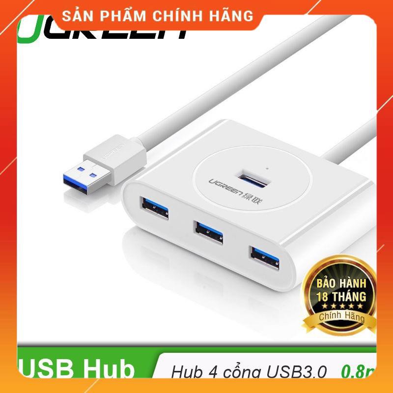 Bộ chia 4 cổng USB 3.0 dài 80cm UGREEN 20283 (trắng) dailyphukien