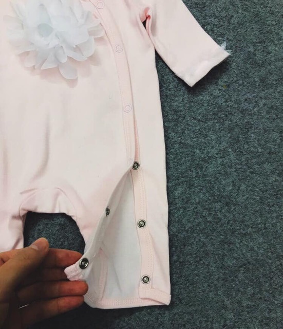 Sét Body Bé Gái Kèm Mũ Hồng Baby