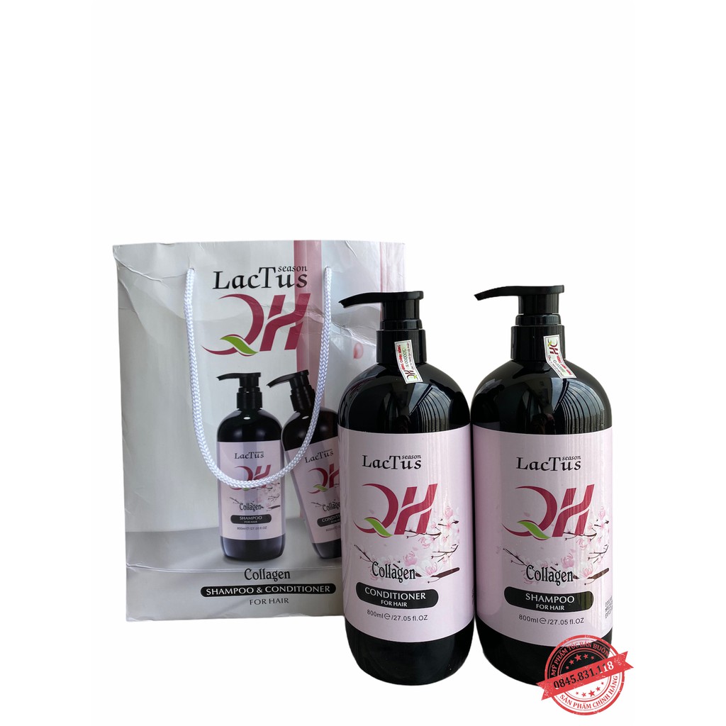 Cặp Dầu Gội Xả Collagen Lactus 800ML| Giảm Rụng Tóc, Ngăn Rụng Tóc,Phục Hồi Tóc Hư Tổn | Hàng Chính Hãng GX07