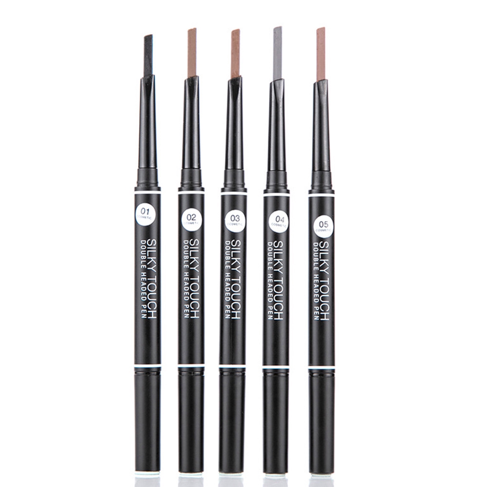 YANQINA Double-headed Auto-rotating Five-color Eyebrow Pencil Cool Black Eyeliner Long-lasting Waterproof Non-blooming