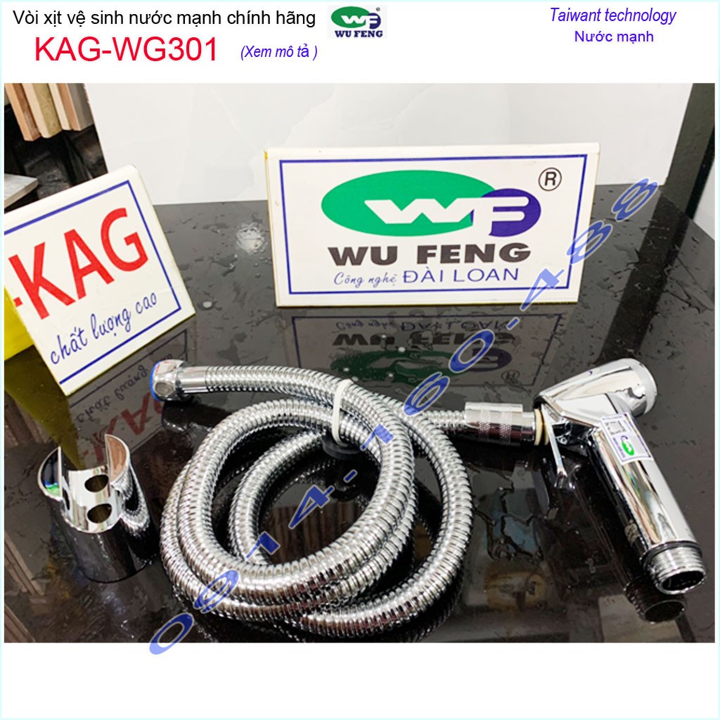 Vòi xịt vệ sinh Wufeng KAG-WG301 Chrome, Vòi rửa nhà tắm tia nước thẳng xịt mạnh sử dụng siêu bền