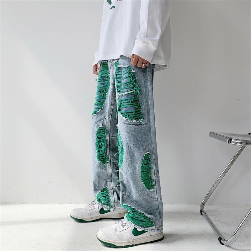 Quần Jeans Nam Dài Dáng Rộng Thời Trang Phong Cách Đường Phố