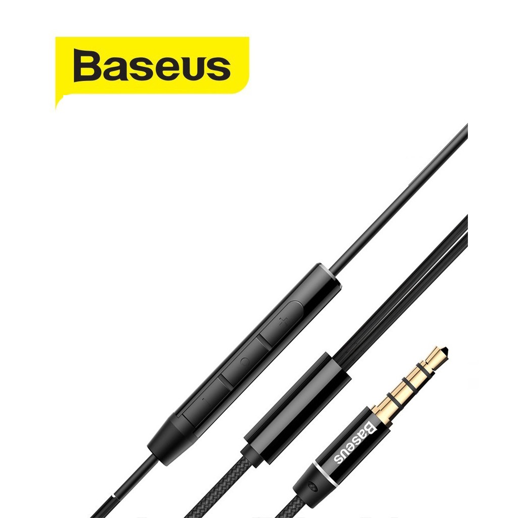 Tai nghe nhét tai jack 3.5mm Baseus Encok H06 dài 1.2M dây TPE vải cho Smartphone
