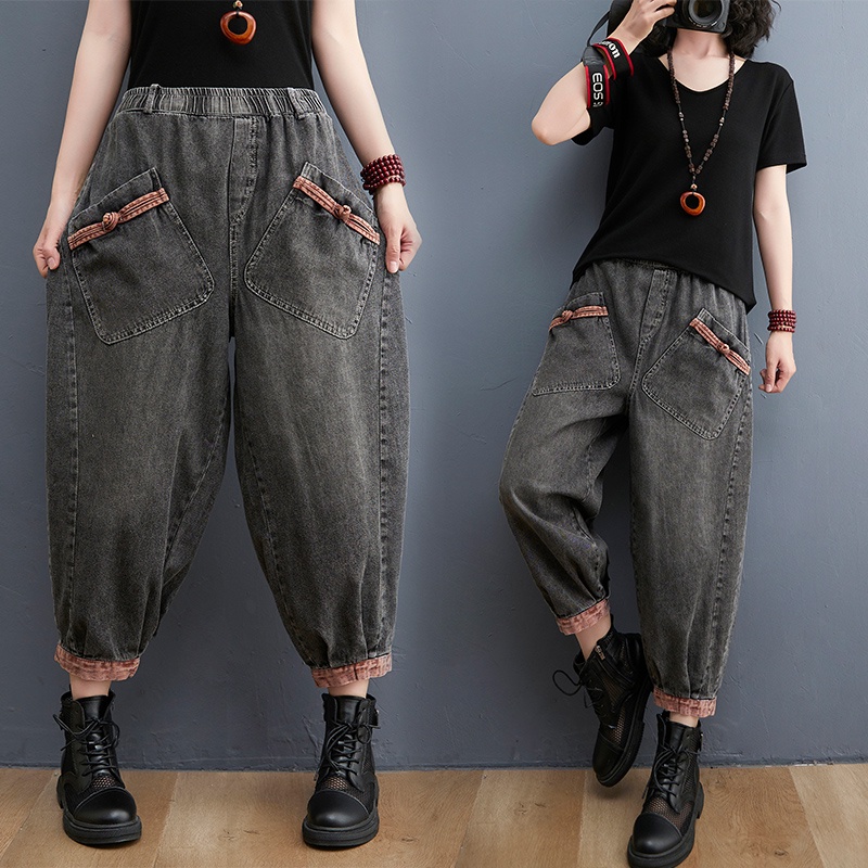 G41 quần jean baggy big size freesize thoải mái rộng rãi phong cách cạp chun thời trang