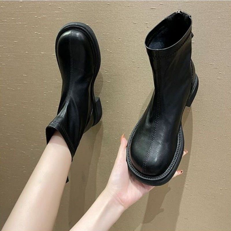 (Sẵn) Giày Bốt / Boots Da Cổ Vừa Taobao Order Kèm ẢNH THẬT