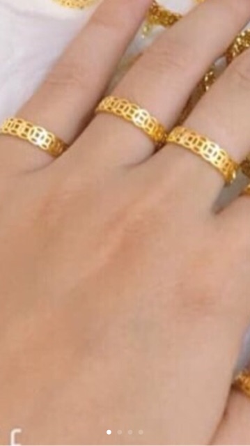 Nhẫn kim tiền vàng non , mạ vàng 18k