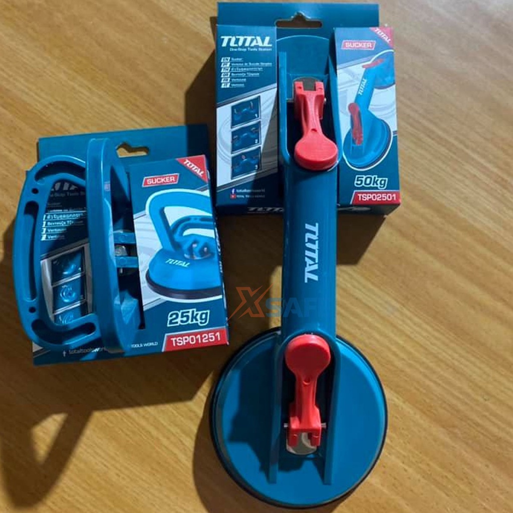 Giác hút kính 2 đầu TOTAL TSP02501 115mm giác hút chân không nhựa ABS siêu bền trọng lượng nâng kính tối đa 50kg