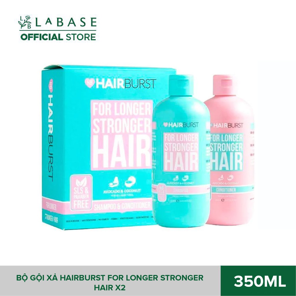 Bộ gội xả HAIRBURST kích thích tóc mọc dài hơn chắc khỏe hơn hàng chính hãng 350ml x2 - Hàng Nhập Khẩu