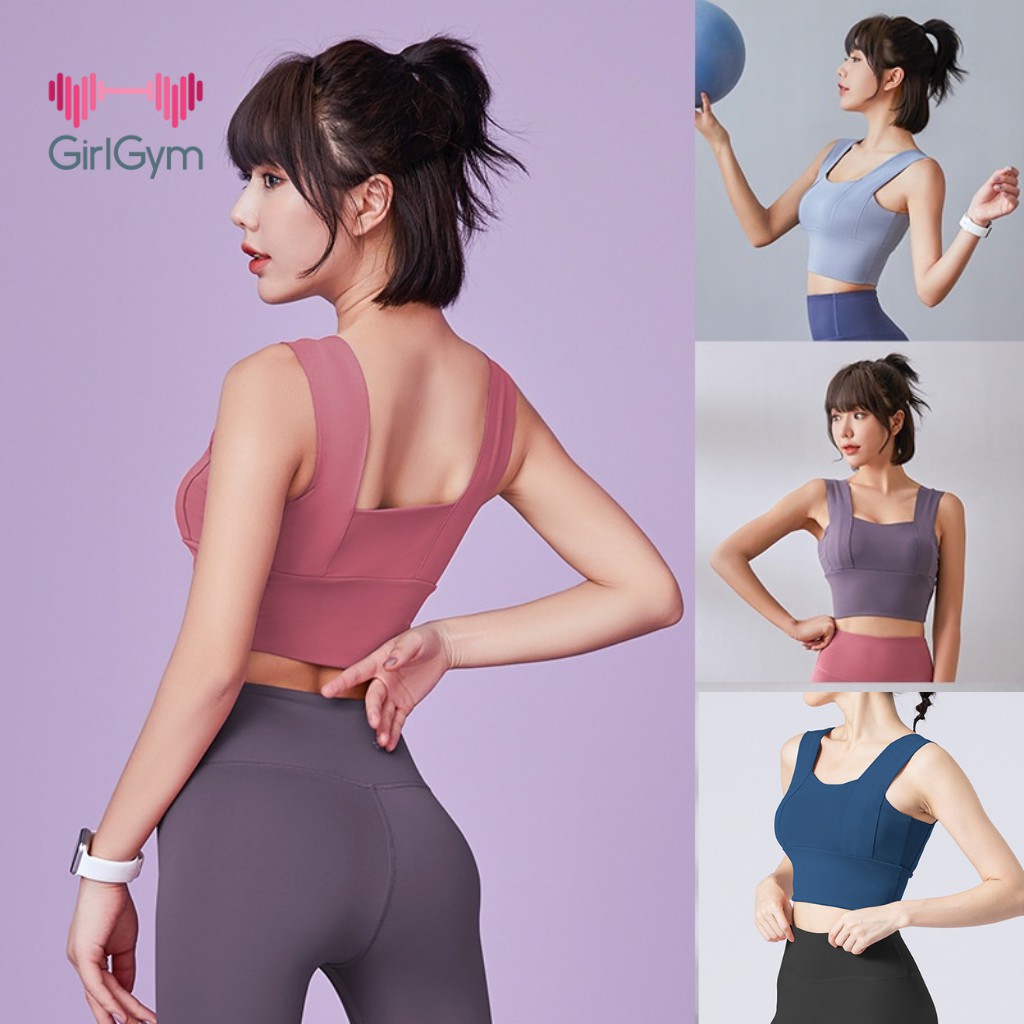 Áo Bra tập Gym Yoga thể thao, ba lỗ Croptop nữ có mút ngực nót trong co dãn 4 chiều mềm mại thoáng mát