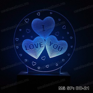 Đèn ngủ 3D hình trái tim