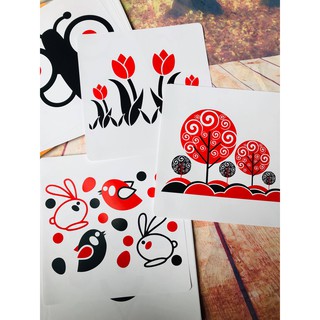 Flashcard Kích Thích Thị Giác Cho Trẻ Sơ Sinh 2 - Đỏ Đen