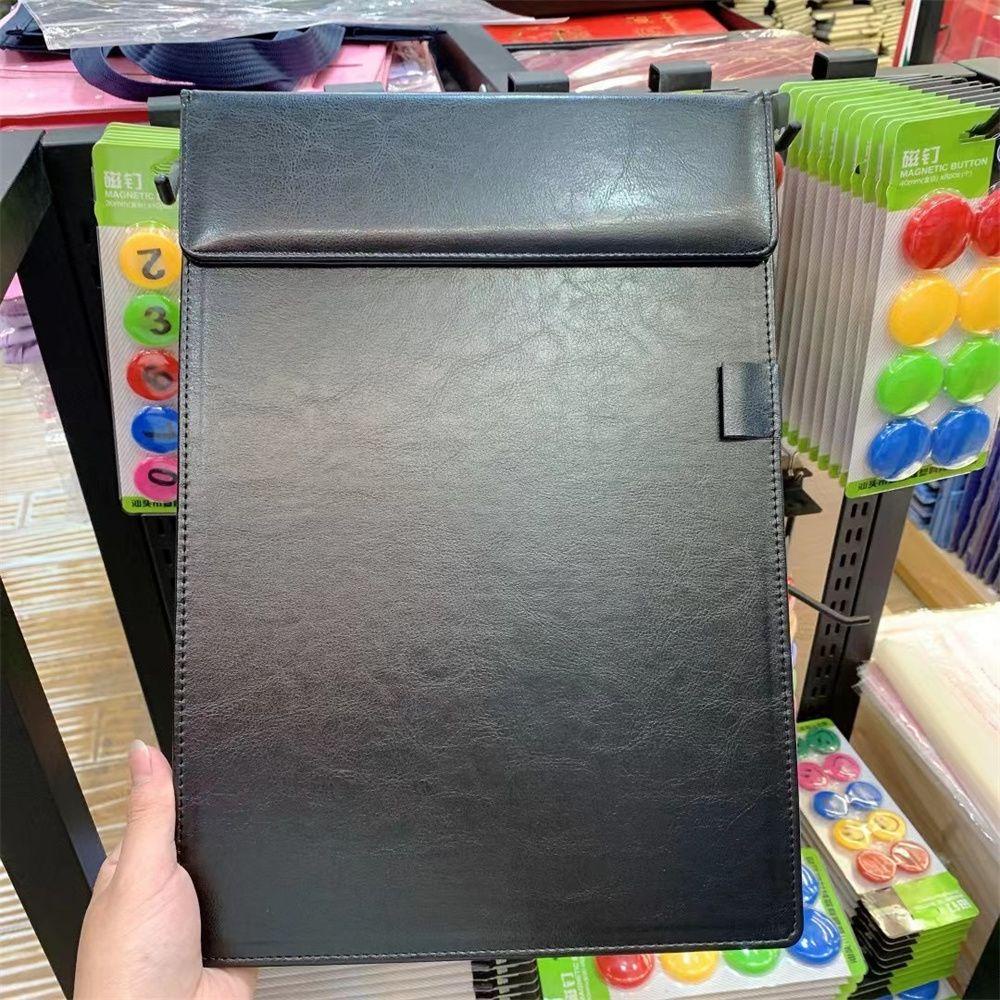 Bìa Kẹp Tài Liệu Khổ A4 Bằng Da PU Màu Đen