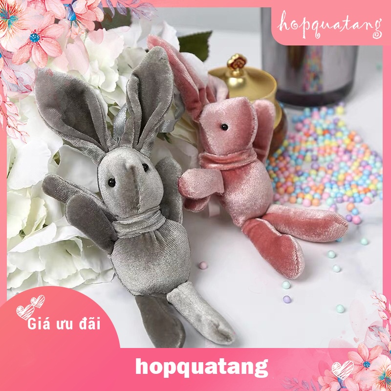 Gấu bông thỏ nhung nhỏ mềm mại để hộp quà tặng sang trọng