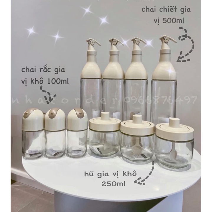 Bộ chiết gia vị bằng sứ