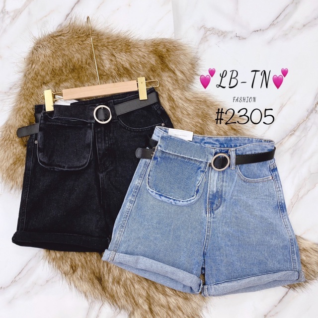 QUẦN SOOC JEANS TÚI KÈM ĐAI MS19288