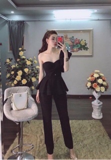 set áo xoắn ngực + quần ôm