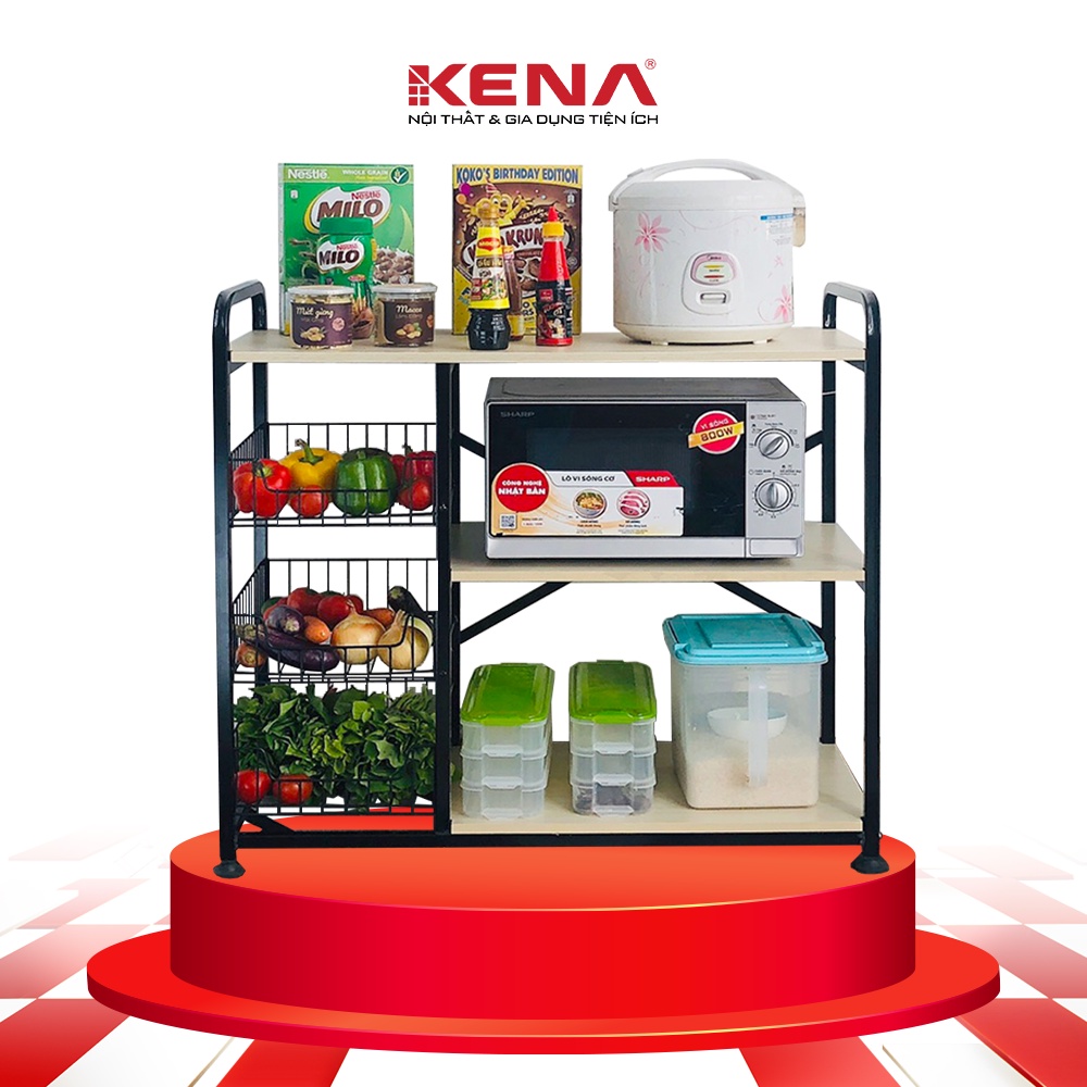 Kệ để lò vi sóng, kệ bếp đa năng KENA phủ sơn tĩnh điện KN 138-3