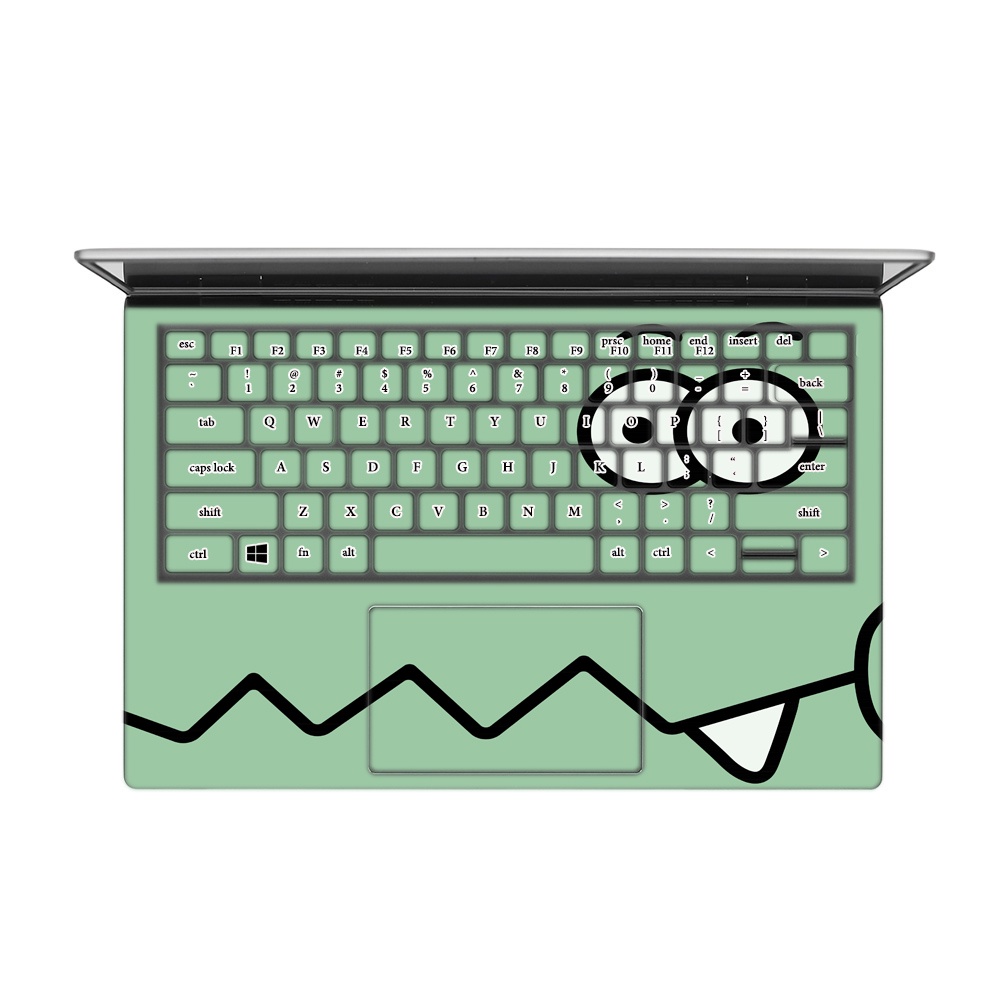 Skin Laptop In Hình Khủng Long Xanh Dành Cho Các Dòng Máy Dell Hp Asus Msi Acer Lenovo Macbook Theo Yêu Cầu