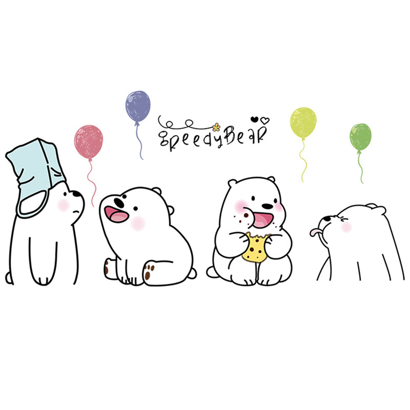 Miếng Dán Tường Hình Gấu Hoạt Hình Dễ Thương