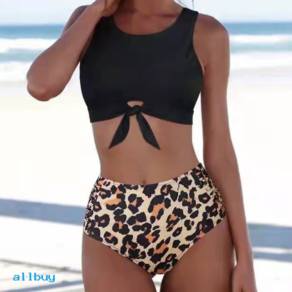 Bộ Đồ Bơi Bikini Hai Mảnh Cổ Chữ U Họa Tiết Hoa Thời Trang Sành Điệu Cho Nữ