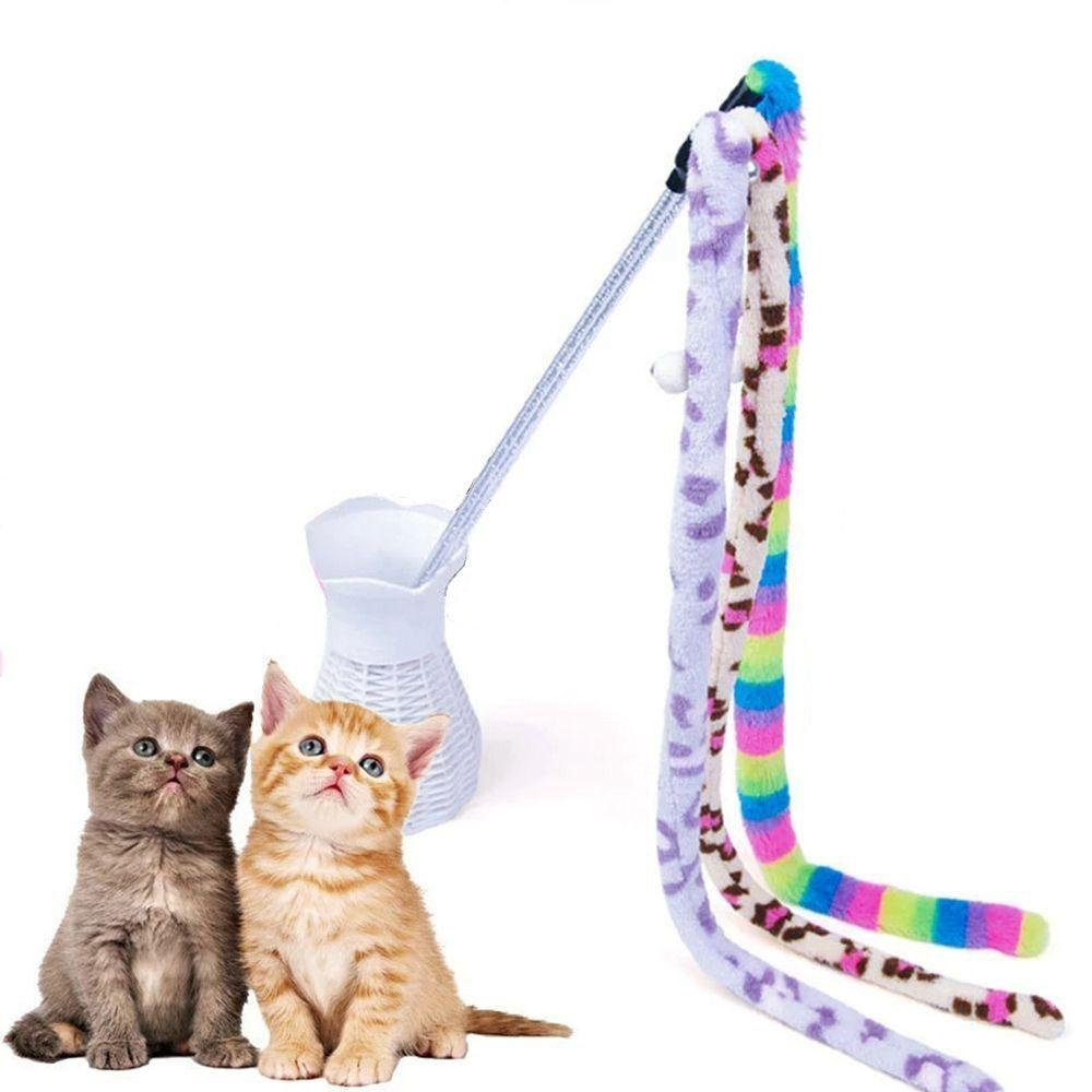 Augustine Đồ Chơi Tương Tác Thú Bông Ngắn Đuôi Dài Kẻ Sọc Chống Cắn Giảm Căng Thẳng Cho Mèo