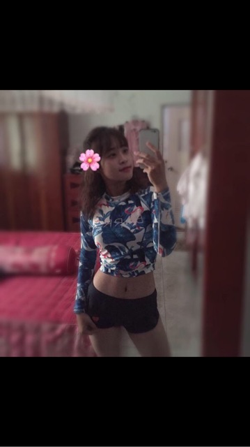 (Có sẵn, ảnh thật) Bikini dài tay, bộ bơi dài tay croptop phong cách Hàn Quốc