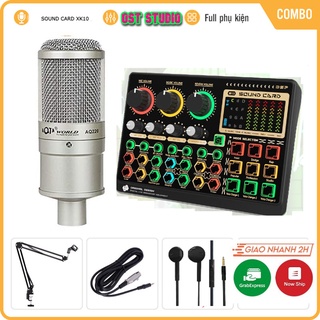 Combo Thu Âm Sound Card B13 2022 Mic AQTA AQ220 . Thu Âm, Livestream, Tiktok,Bigo... Dễ Dàng Lắp Đặt. Bảo Hành 12 Tháng