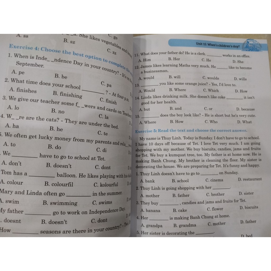 Sách - The langmaster Bài tập trắc nghệm tiếng anh lớp 4 tập 1 ( có đáp án )