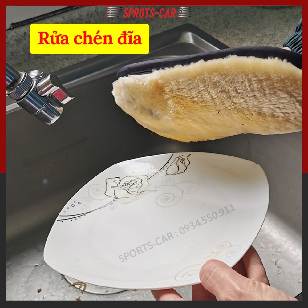 Găng tay rửa xe ô tô- găng tay rửa xe lông cừu mềm mịn