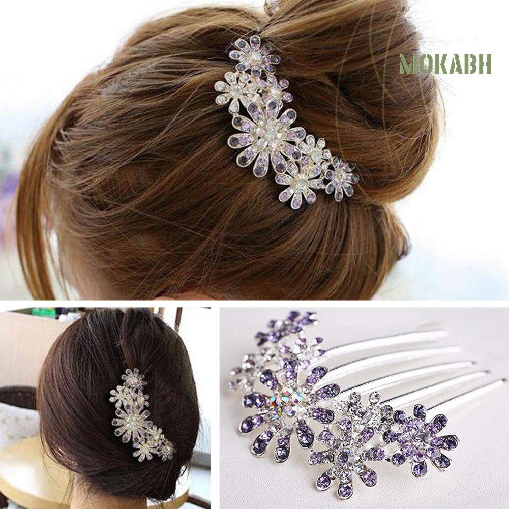 Lược Cài Tóc Hình Hoa Đính Đá Thời Trang Cho Nữ