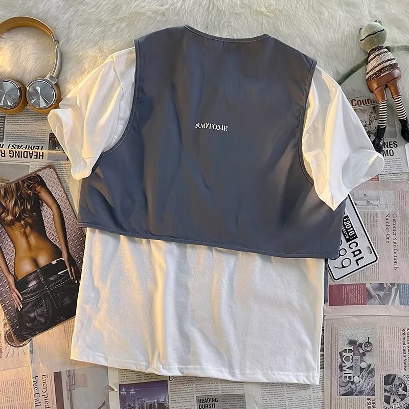 Áo Không Tay Dáng Ngắn Phong Cách Thời Trang Retro Nhật Bản Có Size M-3XL Cho Nam Giới