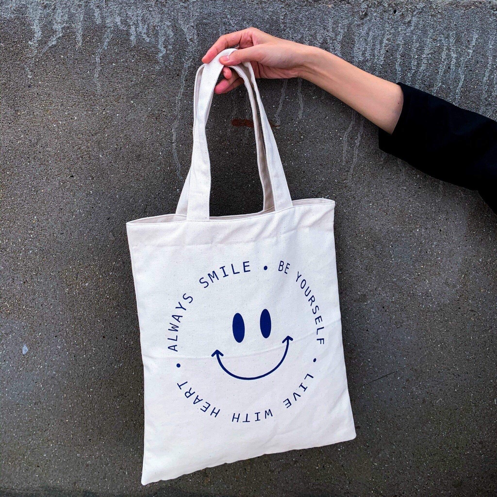 Túi Tote vải bố dày dặn VIBE FREE 2 mặt in cực đẹp