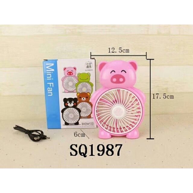 [Mã ELHA22 giảm 5% đơn 300K] QUẠT ĐỂ BÀN MINI FAN HÌNH CUTE SQ1987