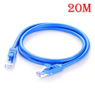 Freeship 99k tq_cáp mạng đúc sẵn, bấm sẵn cat6 20m ugreen 11206 tốc độ gigabit, cáp tròn màu xanh