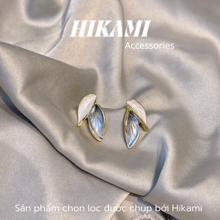 Đôi bông tai hình chiếc lá viền vàng HQ45