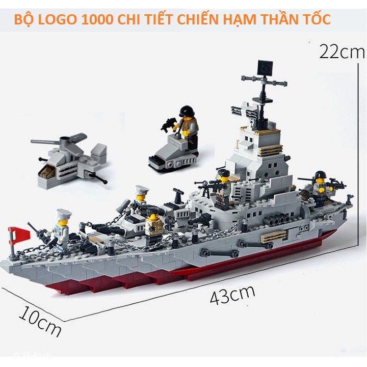 [Bộ xếp hình 1000 CHI TIẾT] BỘ ĐỒ CHƠI XẾP HÌNH LEGO TÀU CHIÊN ,  CHIẾN HẠM THẦN TỐC