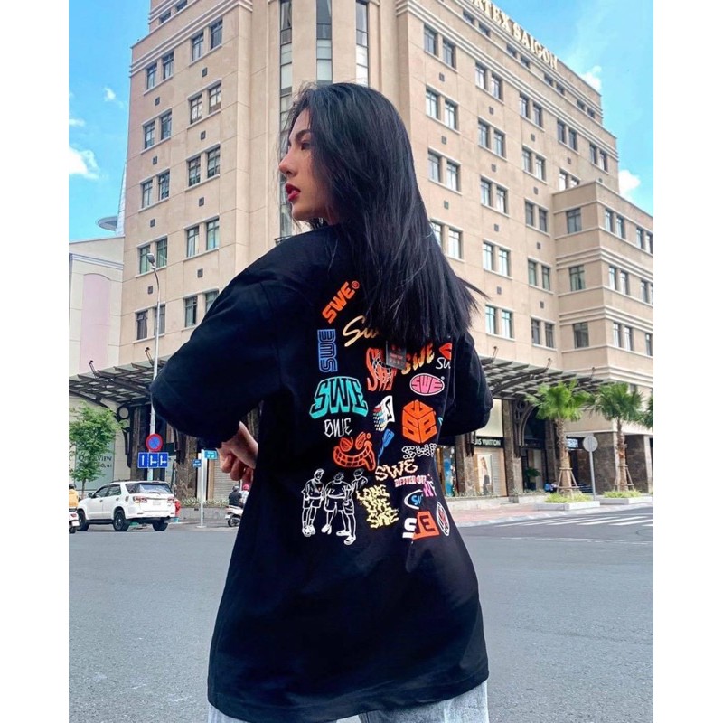 Áo thun SWE Logo áo thun tay lỡ unisex
