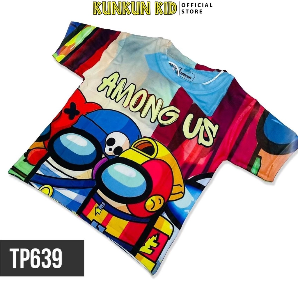 Quần áo bé trai Kunkun Kid TP639 chất thun lạnh co giãn 4 chiều in 3d hoạt hình among us