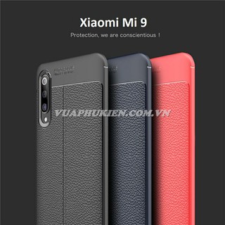 Ốp lưng Silicon dẻo giả da Auto Focus cho Xiaomi Mi 9, Mi 9 SE, Mi 8, Mi 8 SE, Mi 8 Lite, Mi 8 Pro