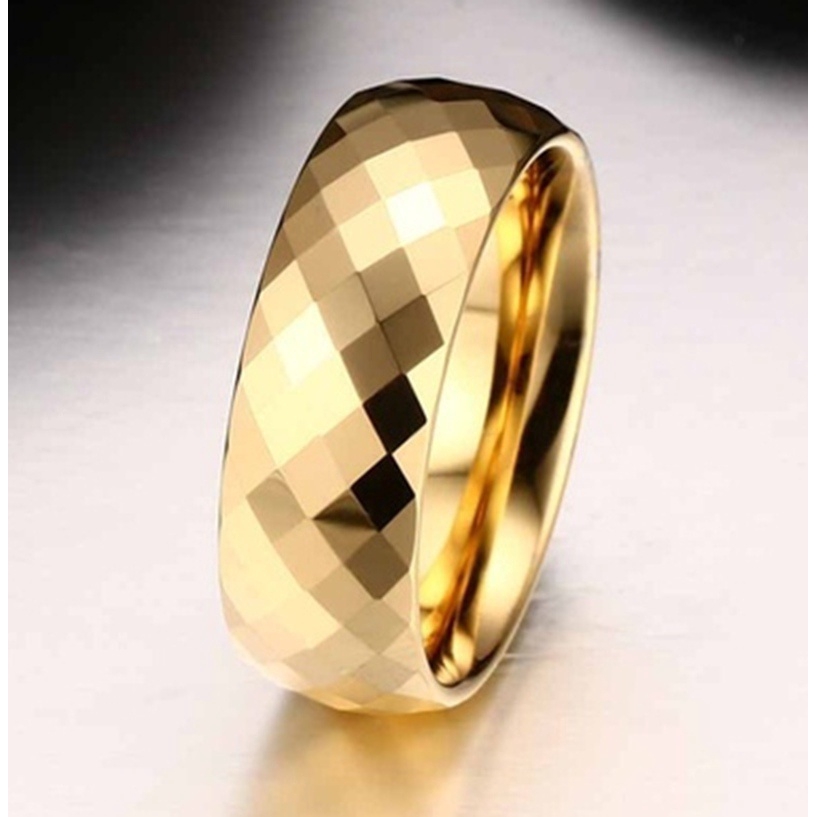 Nhẫn cưới bằng wolfram với họa tiết kim cương 8mm 24k thời trang cho nam nữ