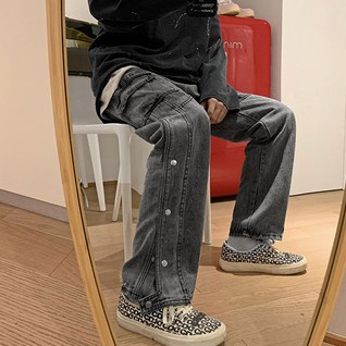 Quần jean nam Hàn denim ống rộng thời trang cá tính dành cho unisex  2023 thời trang simple trousers  nam