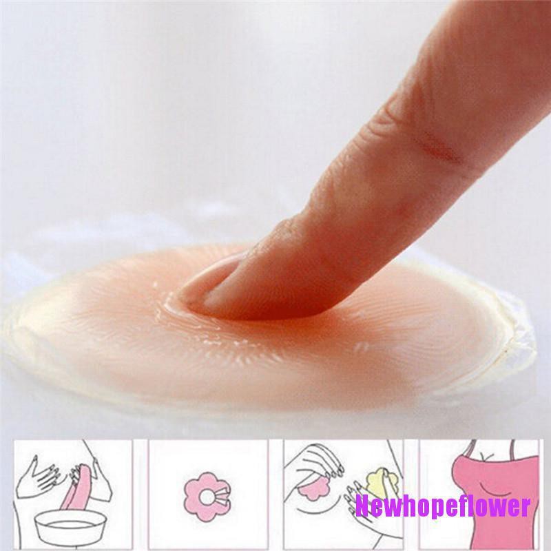 1 Cặp Miếng Dán Ngực Silicone Tự Dính Hình Trái Tim