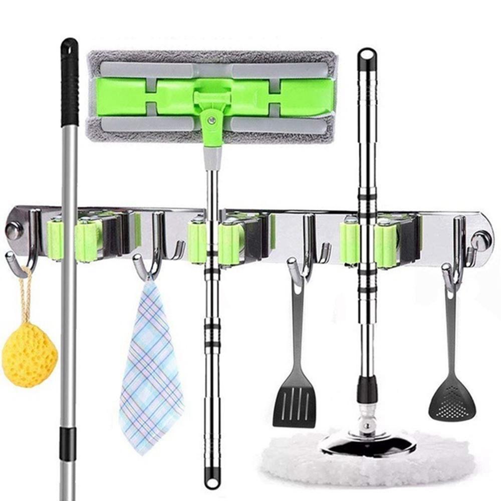 Giá Đỡ Chổi Và Cây Lau Nhà Bằng Thép Không Gỉ Tiện Dụng