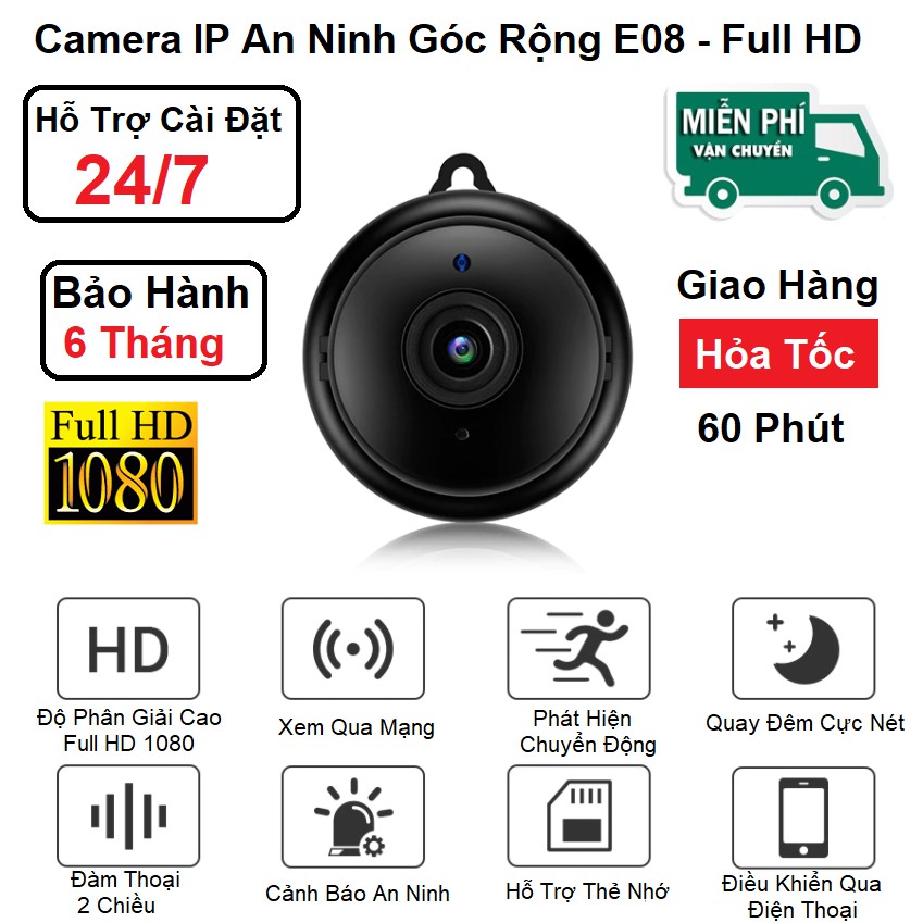 Camera IP V380 - Kết Nối Wifi - Có Tiếng Việt - Độ Phân Giải Full HD Tặng Kèm Thẻ Nhớ - Hàng Chính Hãng Full Box - BH6T
