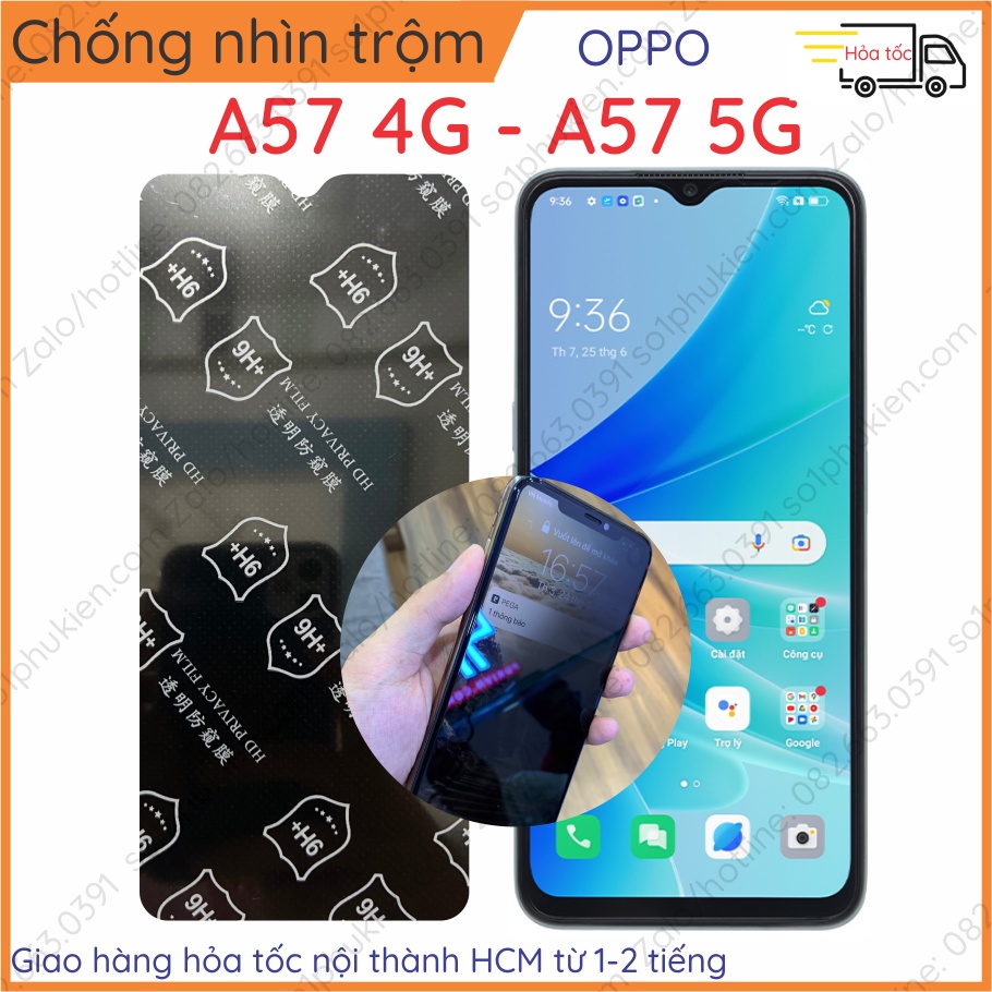Dán cường lực chống nhin trộm Oppo A57 2022 (4G/5G) oppo A77 oppo A77S nano &amp; PPF (5H tự phục hồi vết trầy)