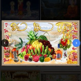 Tranh ban thờ 3D dán tường in vải lụa cao cấp