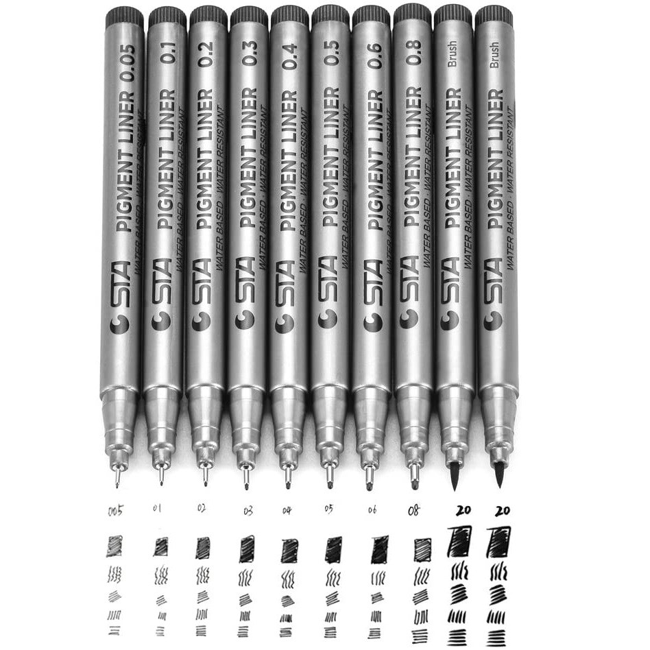 1 Bút Lông Mực Đen Ngòi Mảnh Vẽ Viết Chống Thấm Nước C6986