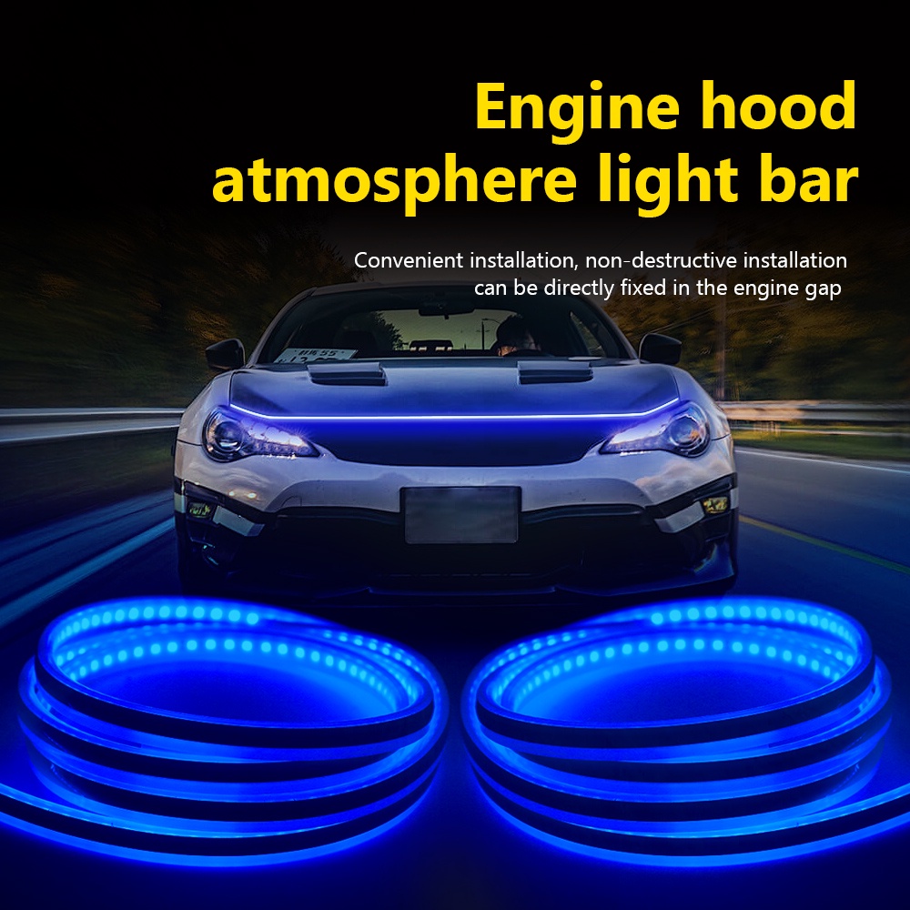 1 Dải Đèn LED RGB DRL Mềm Chống Thấm Nước Trang Trí Xe Hơi Kèm Điều Khiển Từ Xa