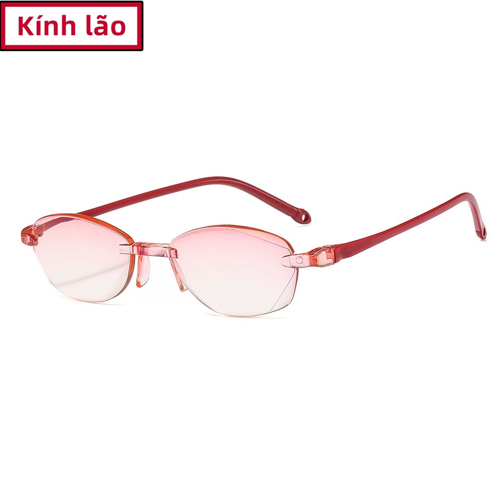 Kính lão thời trang nữ, tròng cắt cạnh , gọng dẻo bền đẹp màu hồng, sang chảnh mã H805
