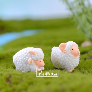[Giá Siêu Rẻ] Chú Cừu - Phụ kiện trang trí cho cây xanh để bàn làm việc, mô hình trang trí cho bể cá, tiểu cảnh